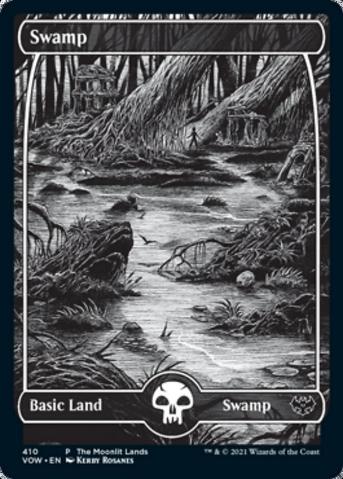 Swamp (The Moonlit Lands) (Foil Etched) [Innistrad: Crimson Vow Promos] | Impulse Games and Hobbies