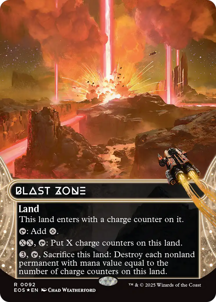 Blast Zone (0092) (Borderless) (Galaxy Foil) [Edge of Eternities: Stellar Sights] | Impulse Games and Hobbies