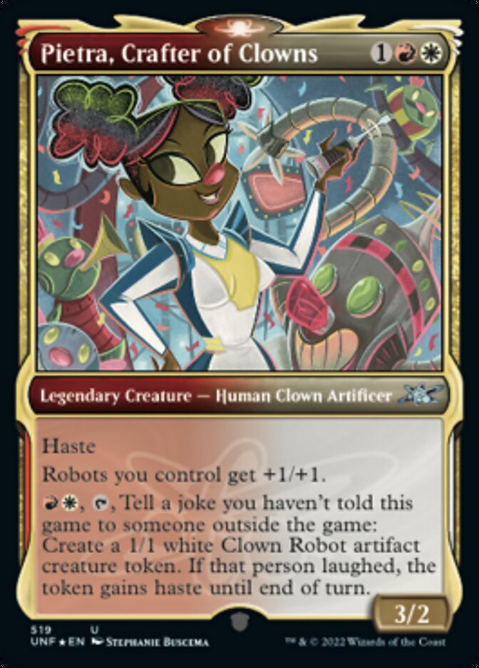 Pietra, Crafter of Clowns (Showcase) (Galaxy Foil) [Unfinity] | Impulse Games and Hobbies