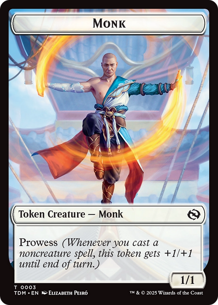 Copy // Monk Double-Sided Token [Tarkir: Dragonstorm Tokens] | Impulse Games and Hobbies