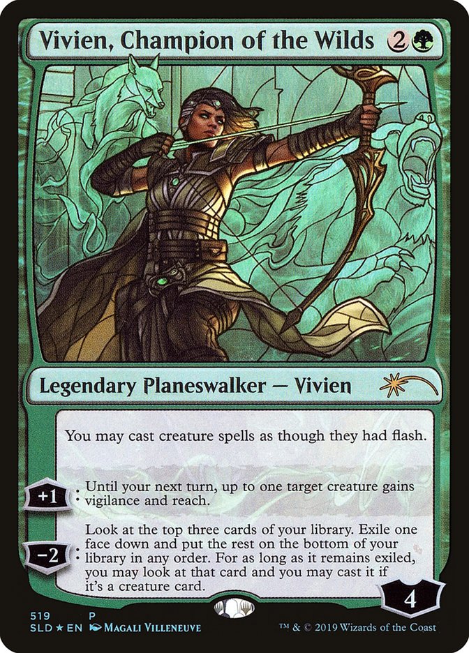 Vivien, Champion of the Wilds (Stained Glass) [Secret Lair Drop Promos] | Impulse Games and Hobbies