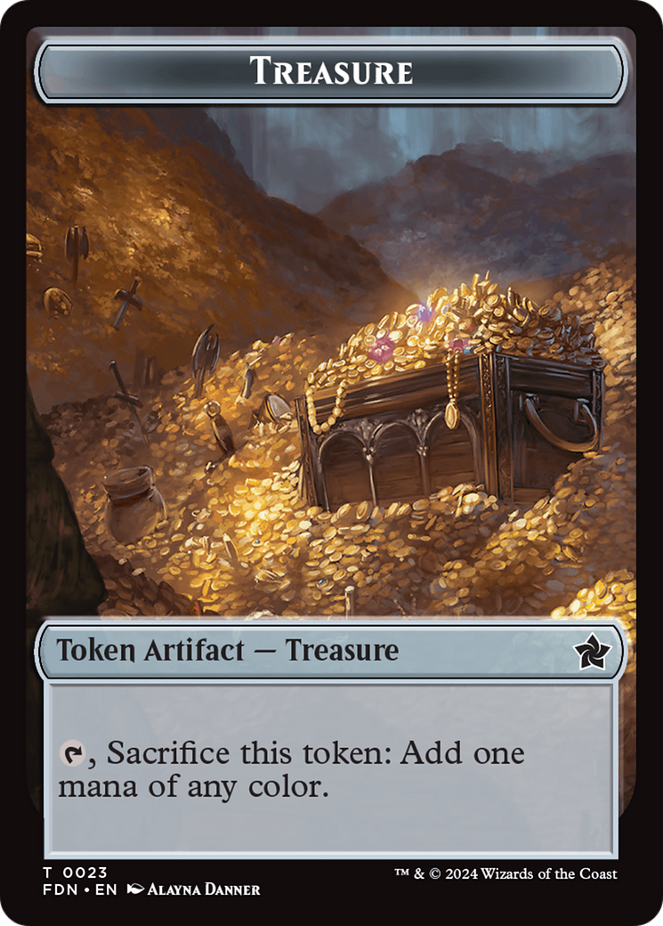 Goblin // Treasure Double-Sided Token [Foundations Tokens] | Impulse Games and Hobbies
