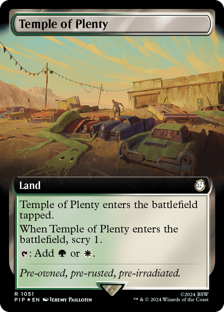 Temple of Plenty (Extended Art) (Surge Foil) [Fallout] | Impulse Games and Hobbies