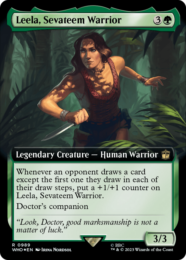 Leela, Sevateem Warrior (Extended Art) (Surge Foil) [Doctor Who] | Impulse Games and Hobbies