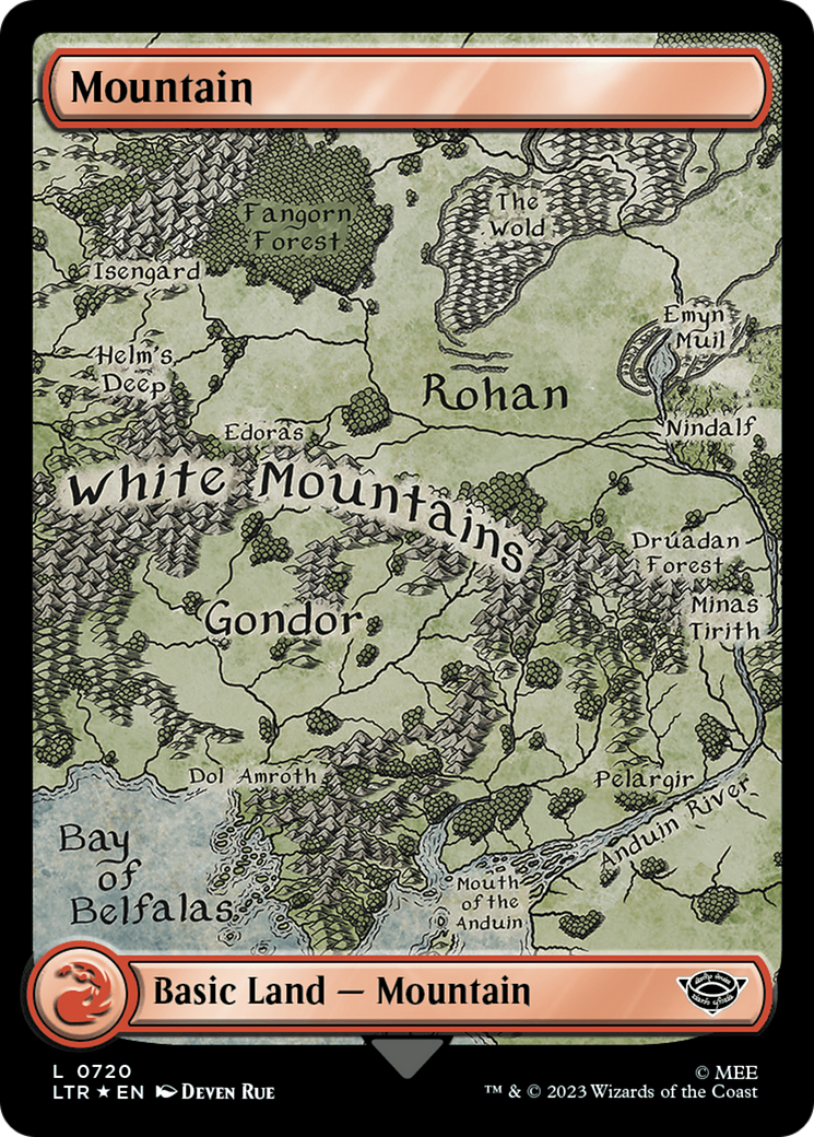 Mountain (720) (Surge Foil) [The Lord of the Rings: Tales of Middle-Earth] | Impulse Games and Hobbies