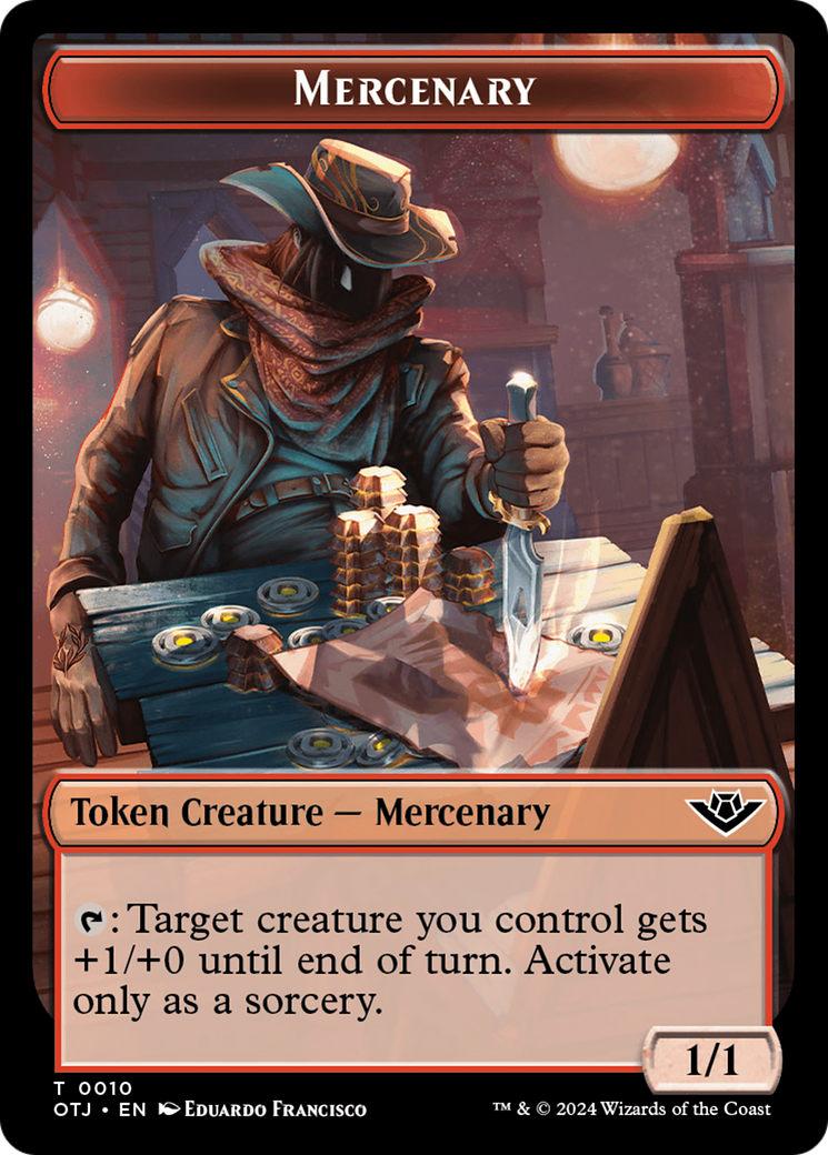 Mercenary // Construct Double-Sided Token [Outlaws of Thunder Junction Tokens] | Impulse Games and Hobbies