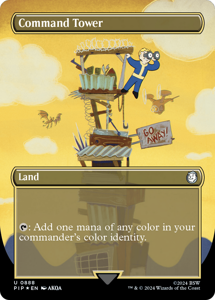 Command Tower (Borderless) (Surge Foil) [Fallout] | Impulse Games and Hobbies