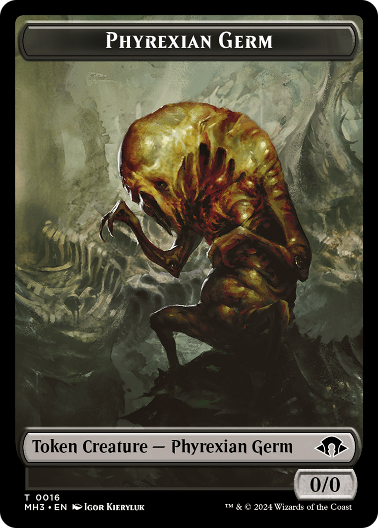 Phyrexian Germ // Emblem - Tamiyo, Seasoned Scholar Double-Sided Token [Modern Horizons 3 Tokens] | Impulse Games and Hobbies