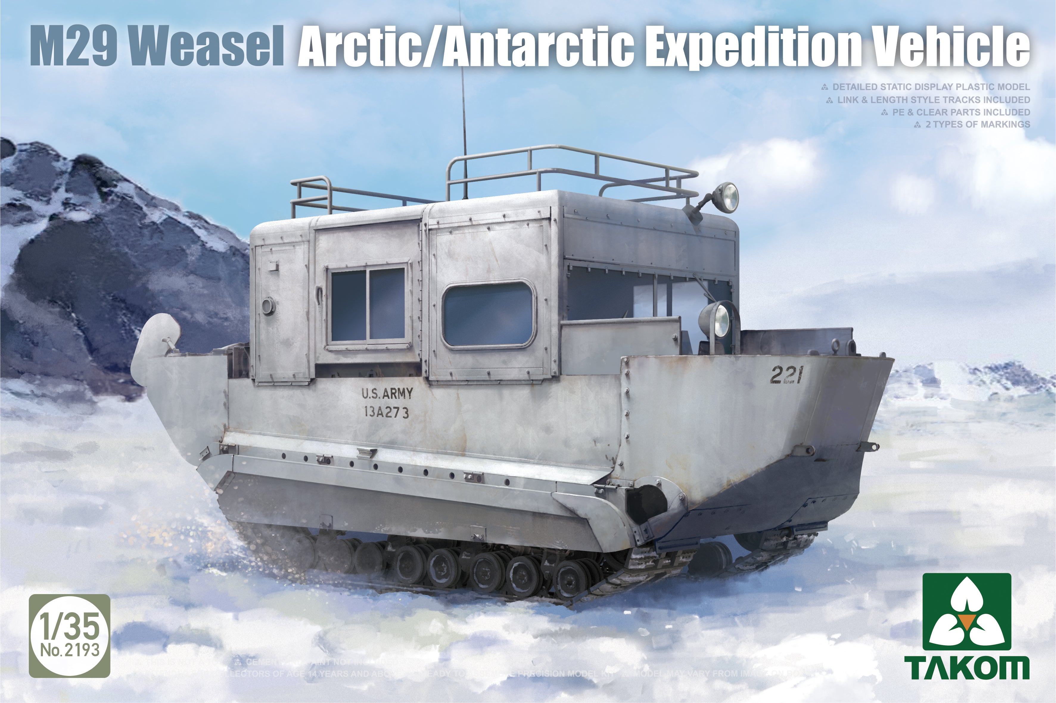 Takom M29 WEASEL ARTIC ANTARCTIC EXPEDITION VEHICLE (1/35) | Impulse Games and Hobbies