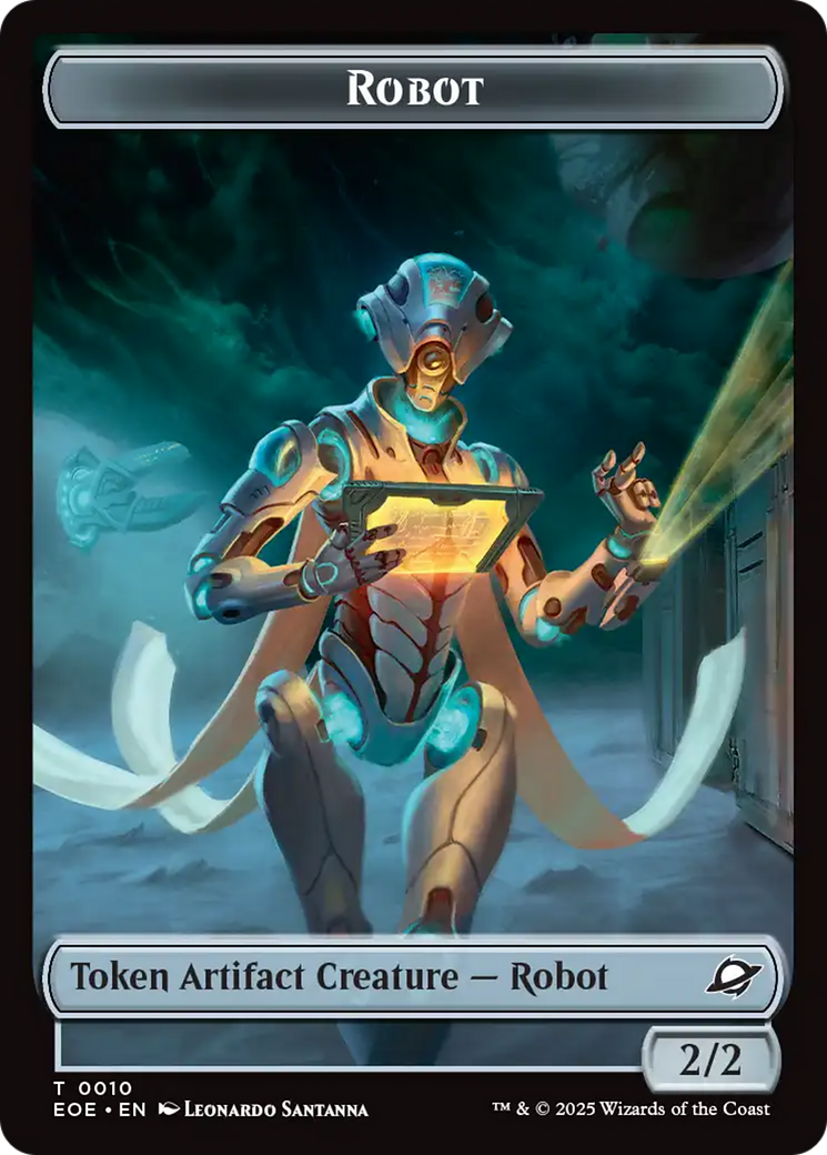 Robot // Emblem - Tezzeret, Cruel Captain Double-Sided Token [Edge of Eternities Tokens] | Impulse Games and Hobbies