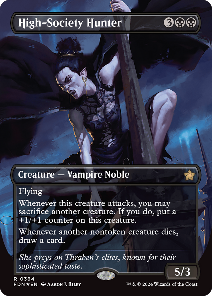 High-Society Hunter (Borderless) (Mana Foil) [Foundations] | Impulse Games and Hobbies