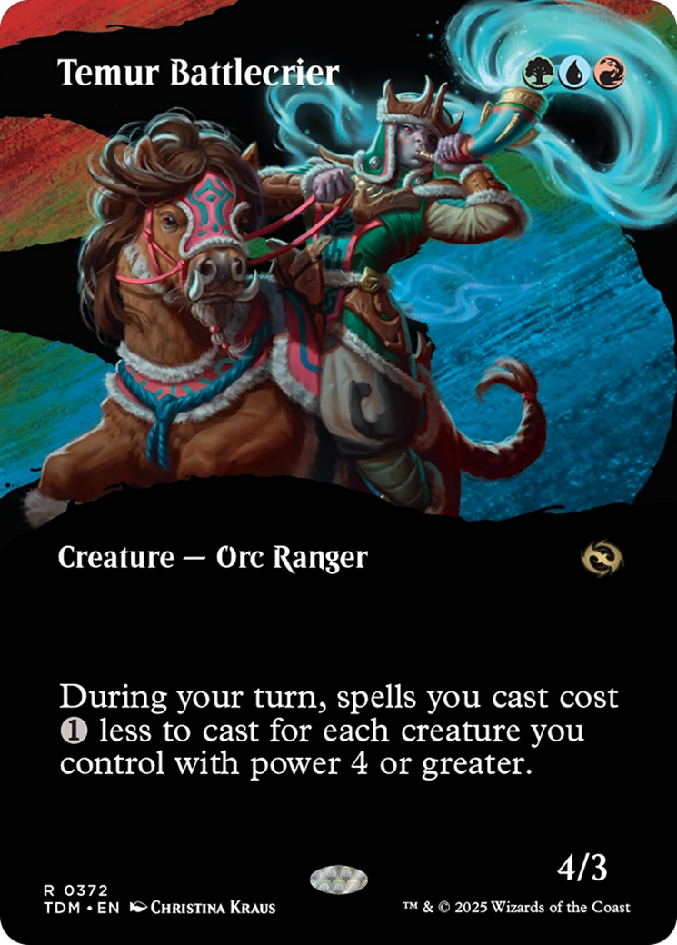 Temur Battlecrier (Borderless) [Tarkir: Dragonstorm] | Impulse Games and Hobbies