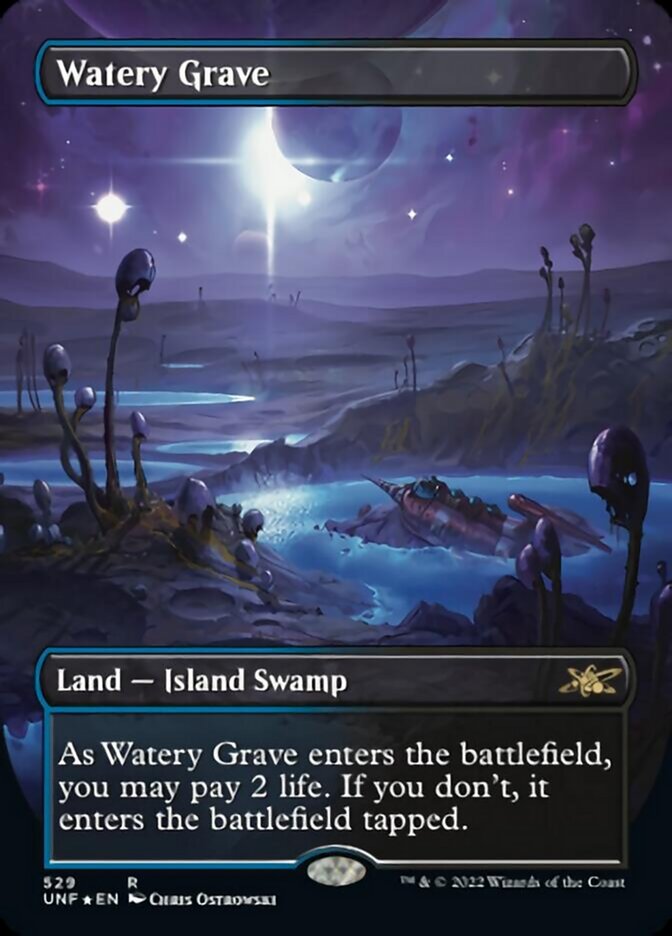 Watery Grave (Borderless) (Galaxy Foil) [Unfinity] | Impulse Games and Hobbies