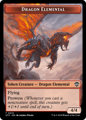 Dragon Elemental // Bird Illusion Double-Sided Token [Outlaws of Thunder Junction Commander Tokens] | Impulse Games and Hobbies