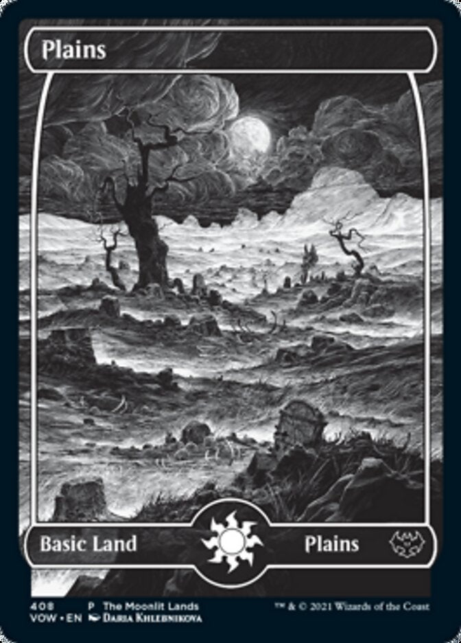 Plains (The Moonlit Lands) (Foil Etched) [Innistrad: Crimson Vow Promos] | Impulse Games and Hobbies