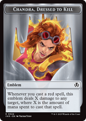Human (0014) // Emblem - Chandra, Dressed to Kill Double-Sided Token [Innistrad Remastered Tokens] | Impulse Games and Hobbies