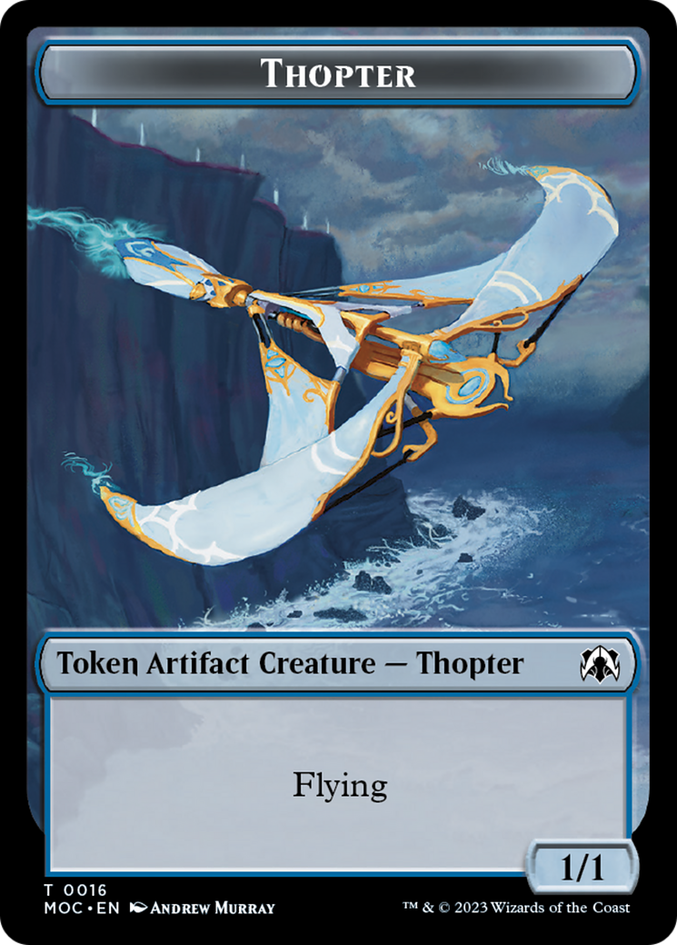 Thopter // Gold Double-Sided Token [March of the Machine Commander Tokens] | Impulse Games and Hobbies