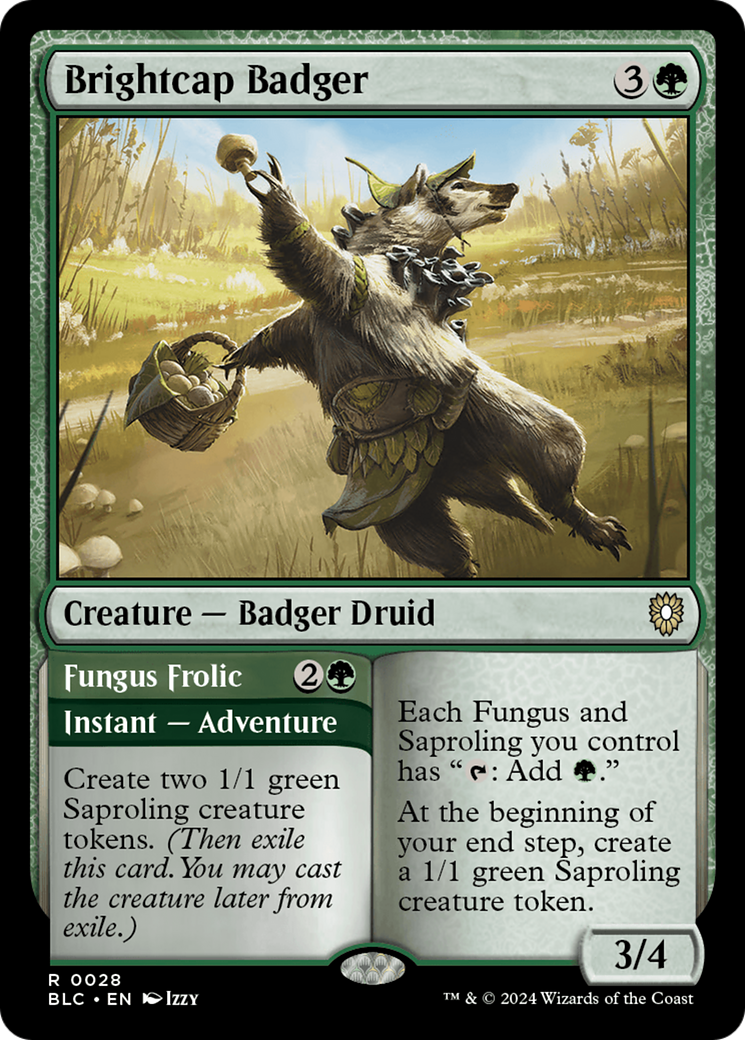 Brightcap Badger // Fungus Frolic [Bloomburrow Commander] | Impulse Games and Hobbies