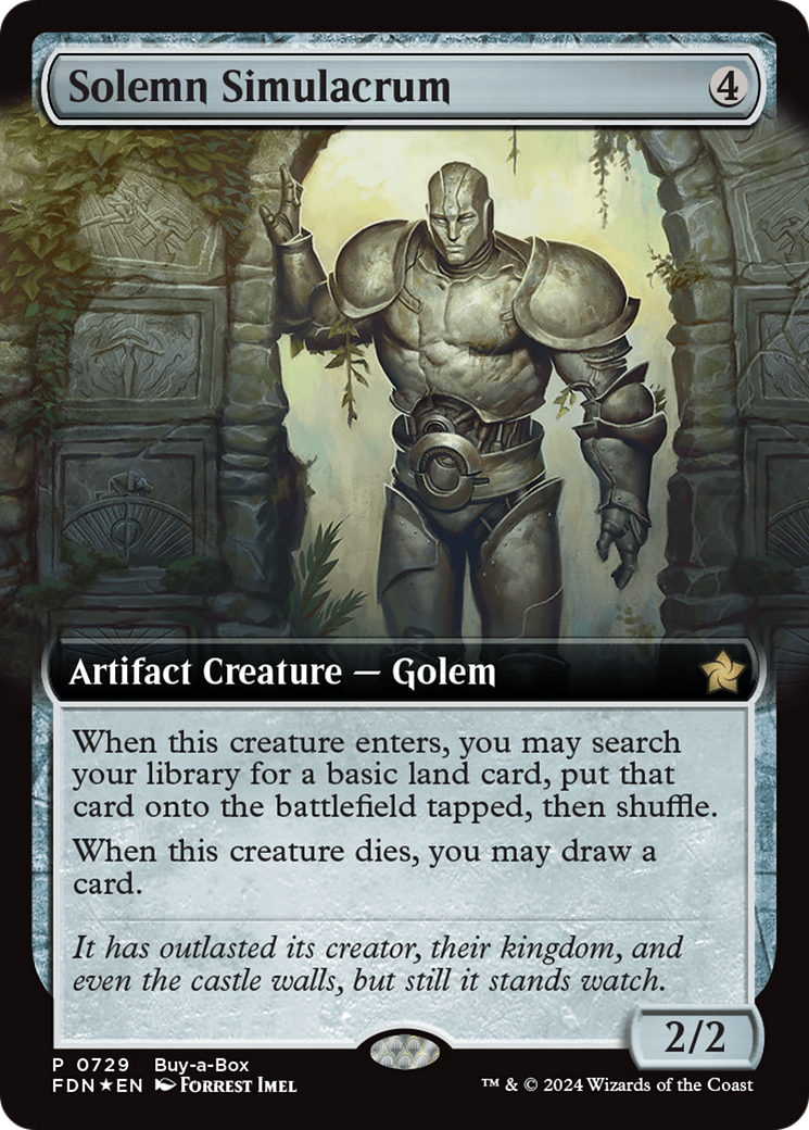 Solemn Simulacrum (Extended Art) (Buy-A-Box) [Foundations Promos] | Impulse Games and Hobbies