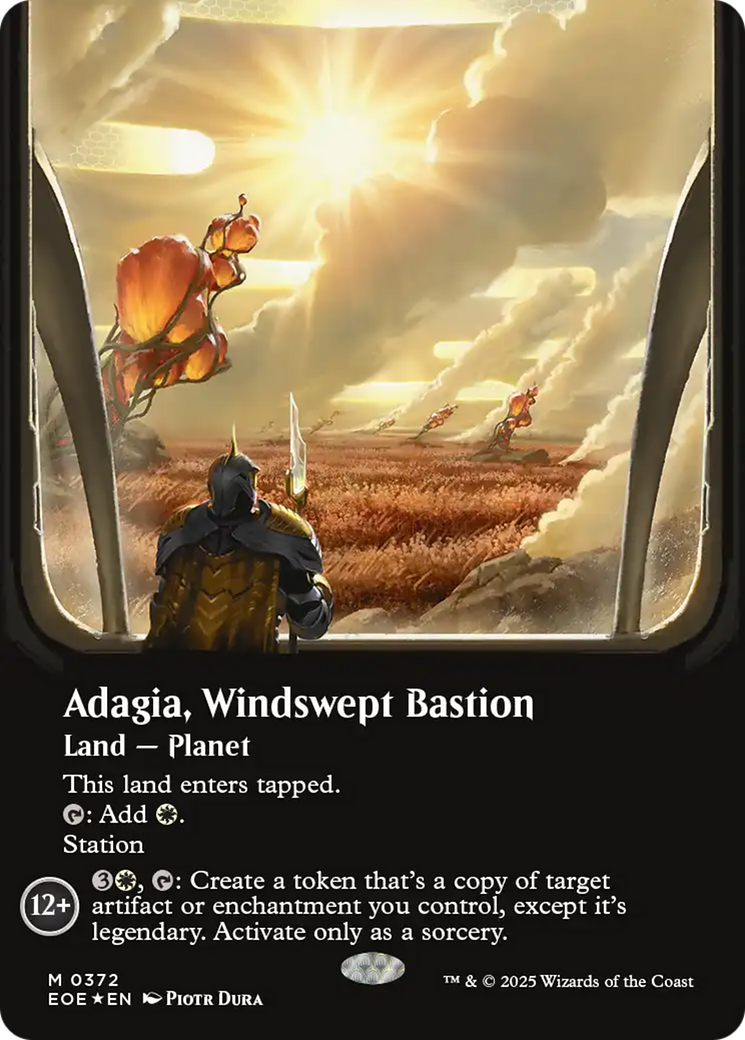 Adagia, Windswept Bastion (Borderless) (Galaxy Foil) [Edge of Eternities] | Impulse Games and Hobbies