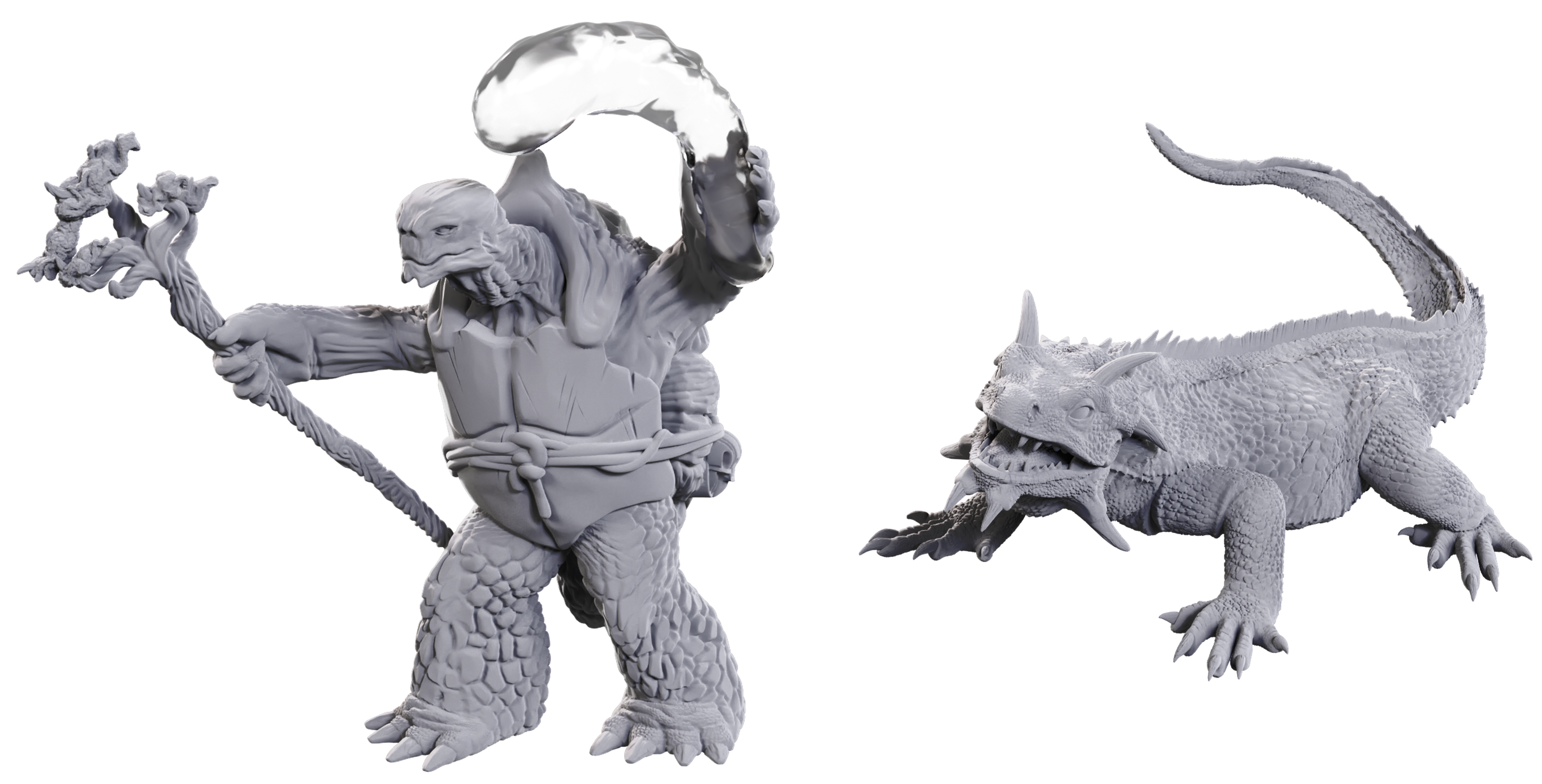 DND UNPAINTED MINIS WV24 TORTLE DRUID & WILD SHAPE GIANT LIZARD | Impulse Games and Hobbies