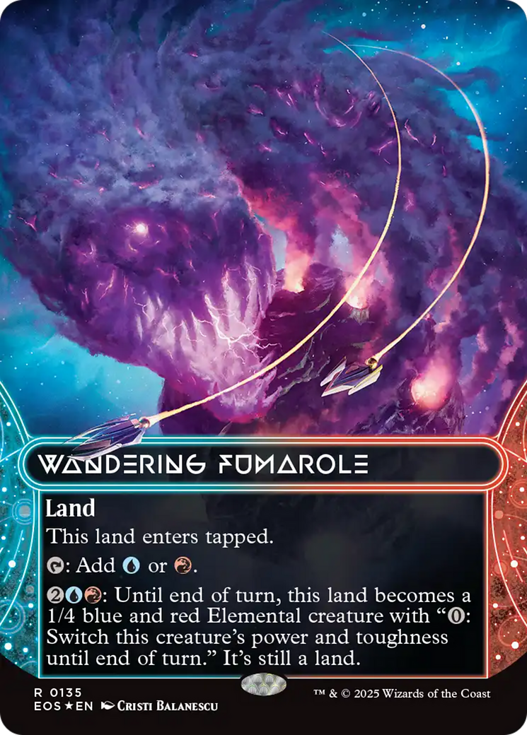 Wandering Fumarole (0135) (Borderless) (Galaxy Foil) [Edge of Eternities: Stellar Sights] | Impulse Games and Hobbies