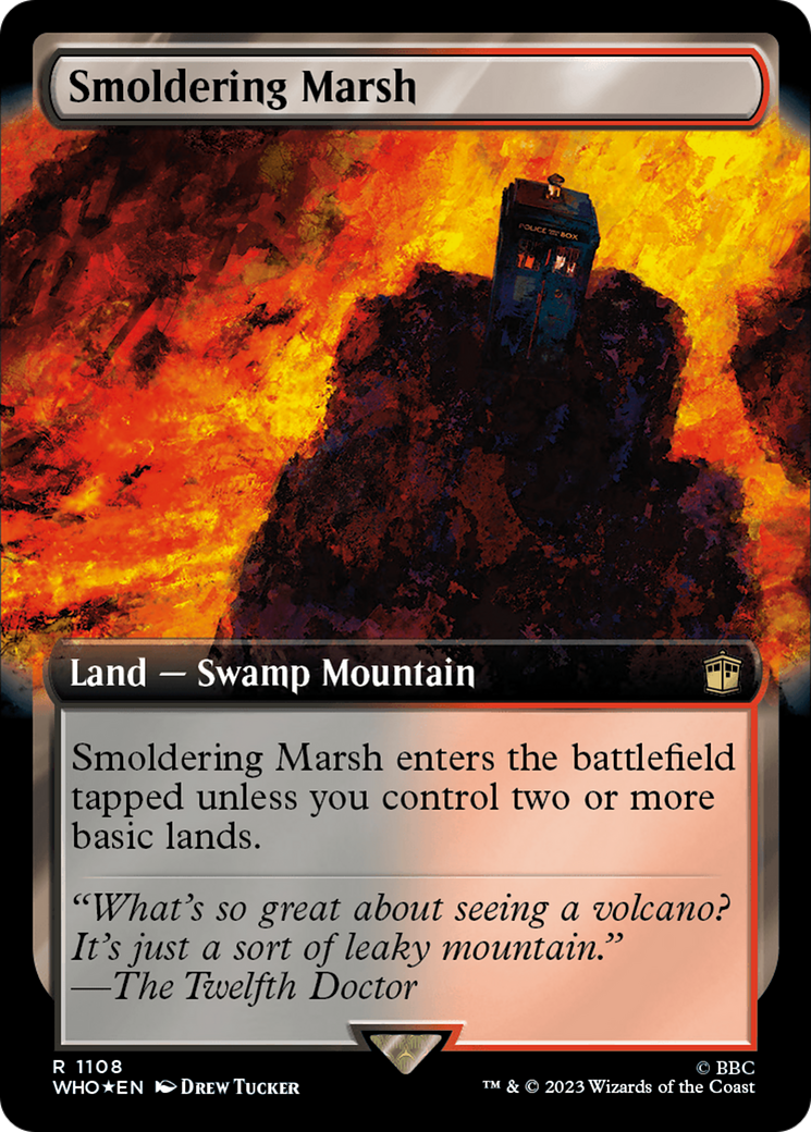 Smoldering Marsh (Extended Art) (Surge Foil) [Doctor Who] | Impulse Games and Hobbies