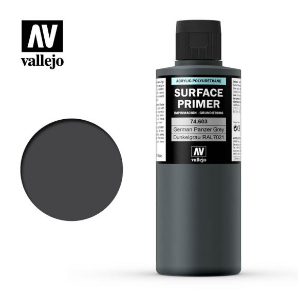 Vallejo SURFACE PRIMER German Panzer Grey 200ml | Impulse Games and Hobbies