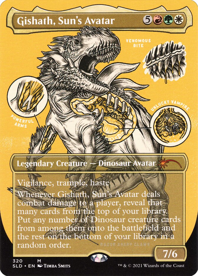 Gishath, Sun's Avatar (Borderless Foil Etched) [Secret Lair Drop Series] | Impulse Games and Hobbies