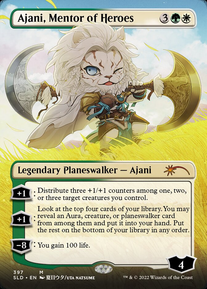 Ajani, Mentor of Heroes (Borderless) [Secret Lair Drop Series] | Impulse Games and Hobbies