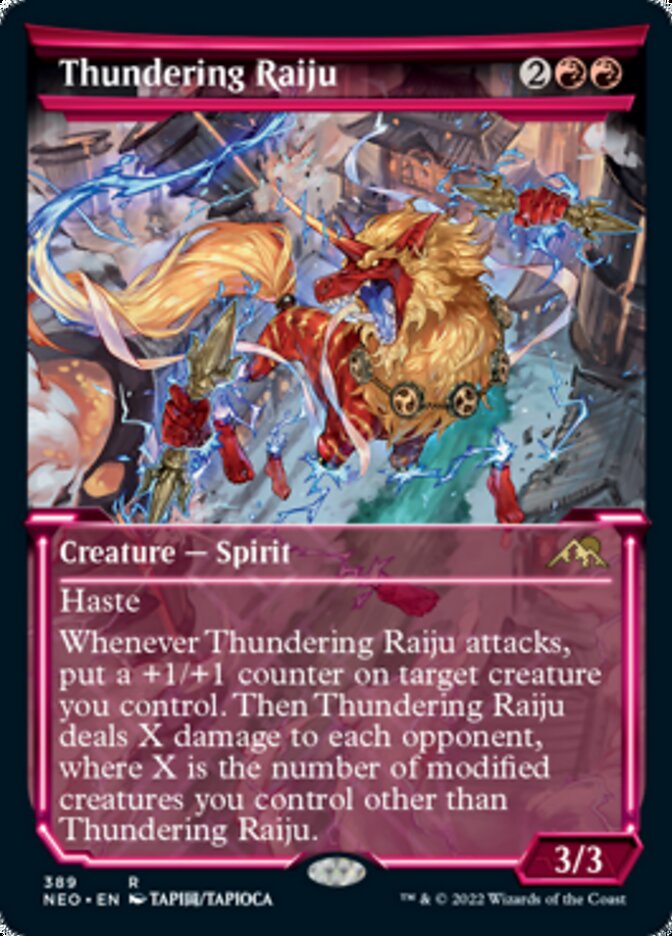 Thundering Raiju (Showcase Soft Glow) [Kamigawa: Neon Dynasty] | Impulse Games and Hobbies