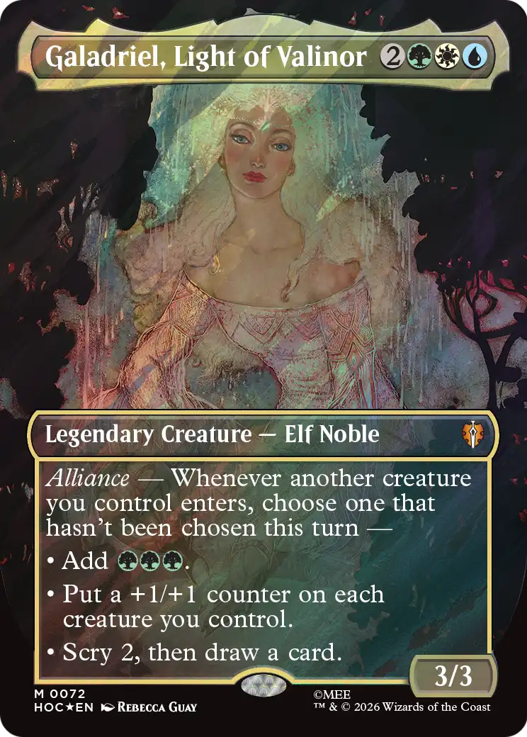 Galadriel, Light of Valinor (Borderless) (Surge Foil) [The Hobbit: Eternal-Legal] | Impulse Games and Hobbies