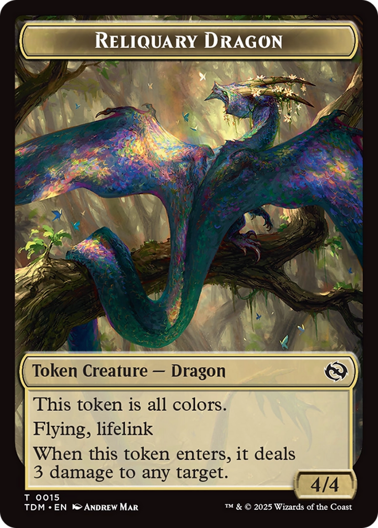 Reliquary Dragon // Dragon (0011) Double-Sided Token [Tarkir: Dragonstorm Tokens] | Impulse Games and Hobbies