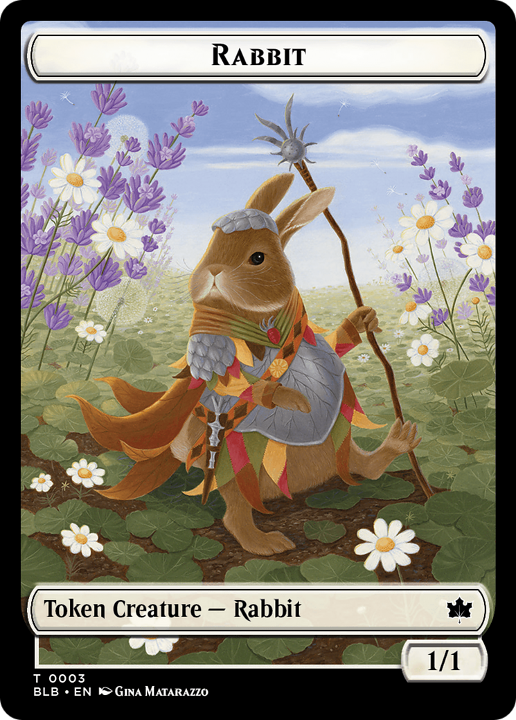 Rabbit // Flowerfoot Swordmaster Double-Sided Token [Bloomburrow Tokens] | Impulse Games and Hobbies