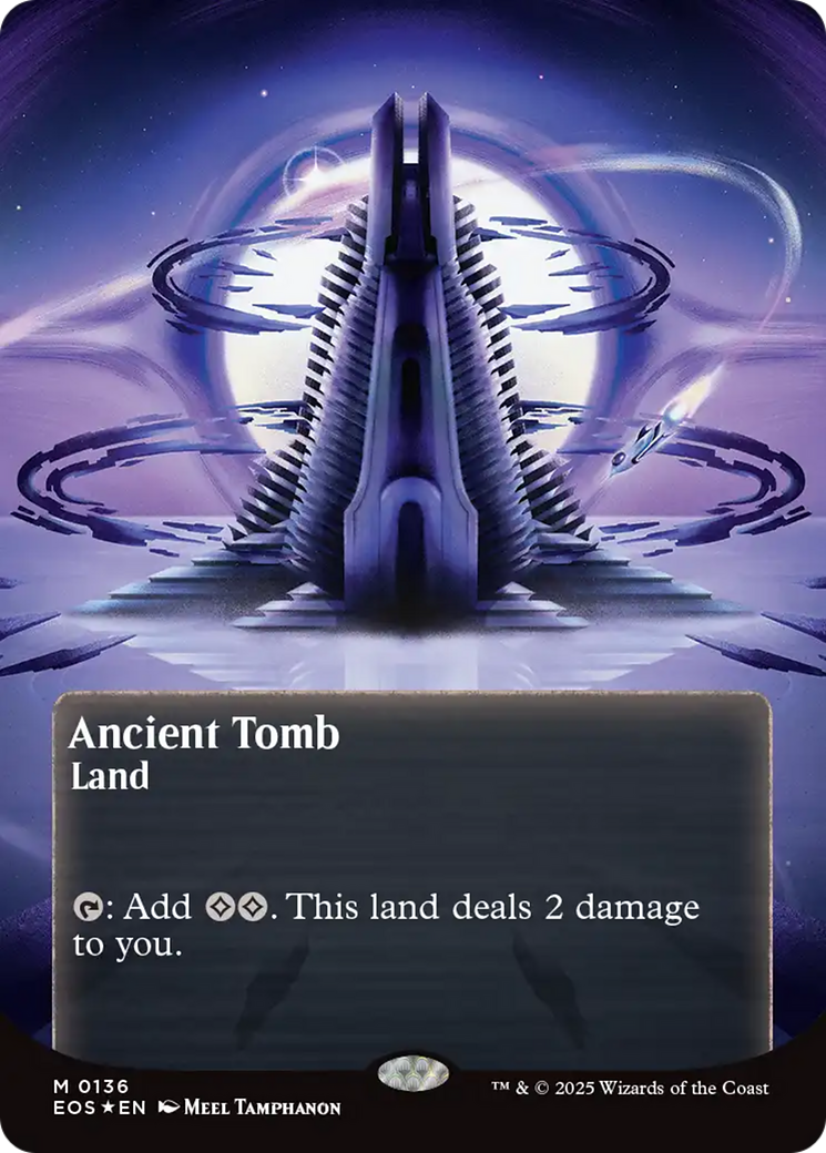 Ancient Tomb (0136) (Borderless) (Galaxy Foil) [Edge of Eternities: Stellar Sights] | Impulse Games and Hobbies