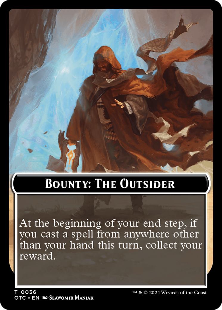 Bounty: The Outsider // Bounty Rules Double-Sided Token [Outlaws of Thunder Junction Commander Tokens] | Impulse Games and Hobbies