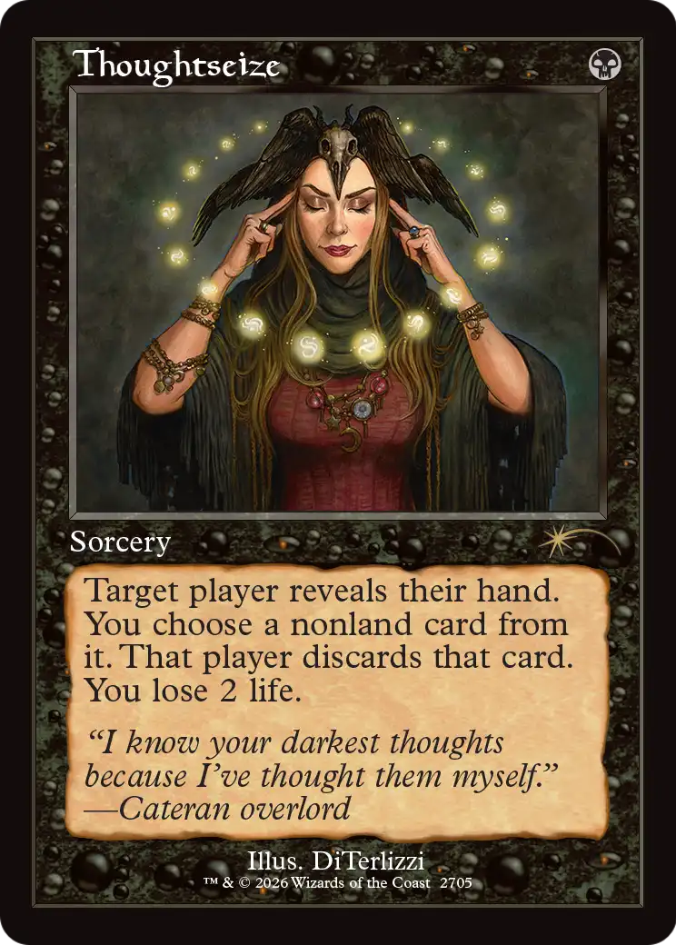 Thoughtseize (2705) (Retro Frame) [Secret Lair Drop Series] | Impulse Games and Hobbies