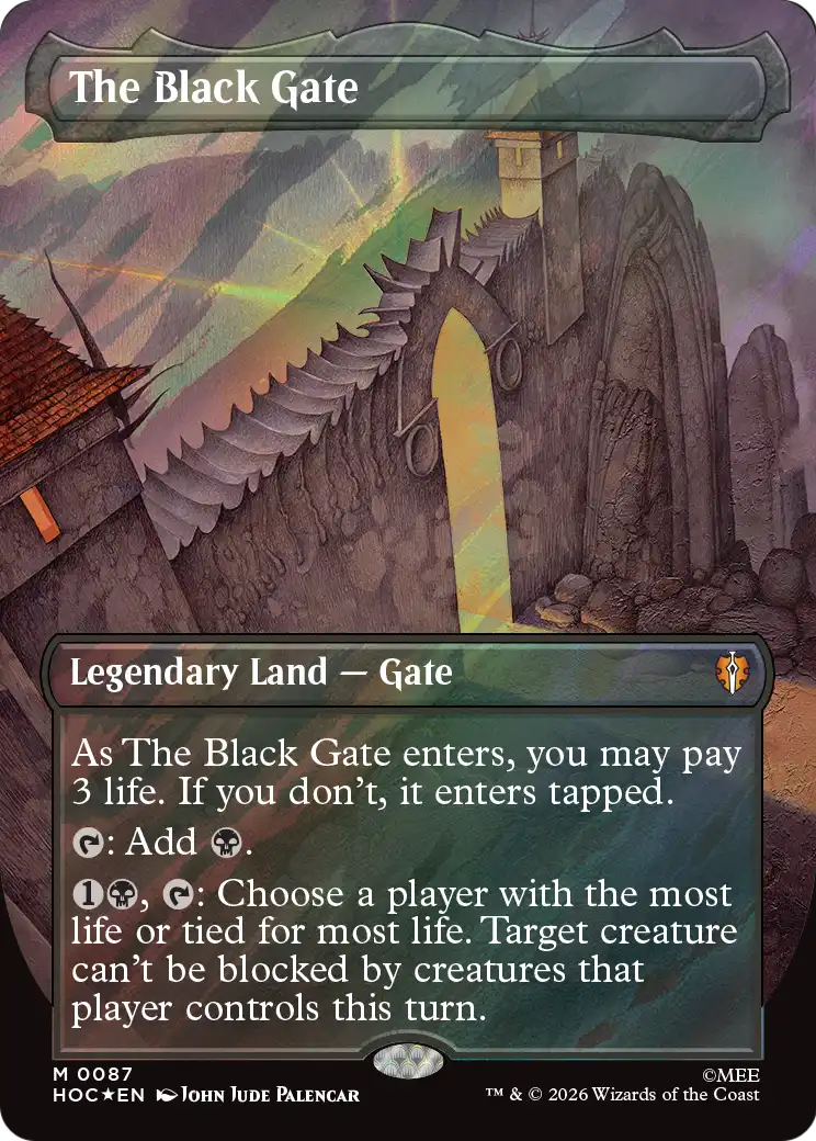The Black Gate (Borderless) (Surge Foil) [The Hobbit: Eternal-Legal] | Impulse Games and Hobbies