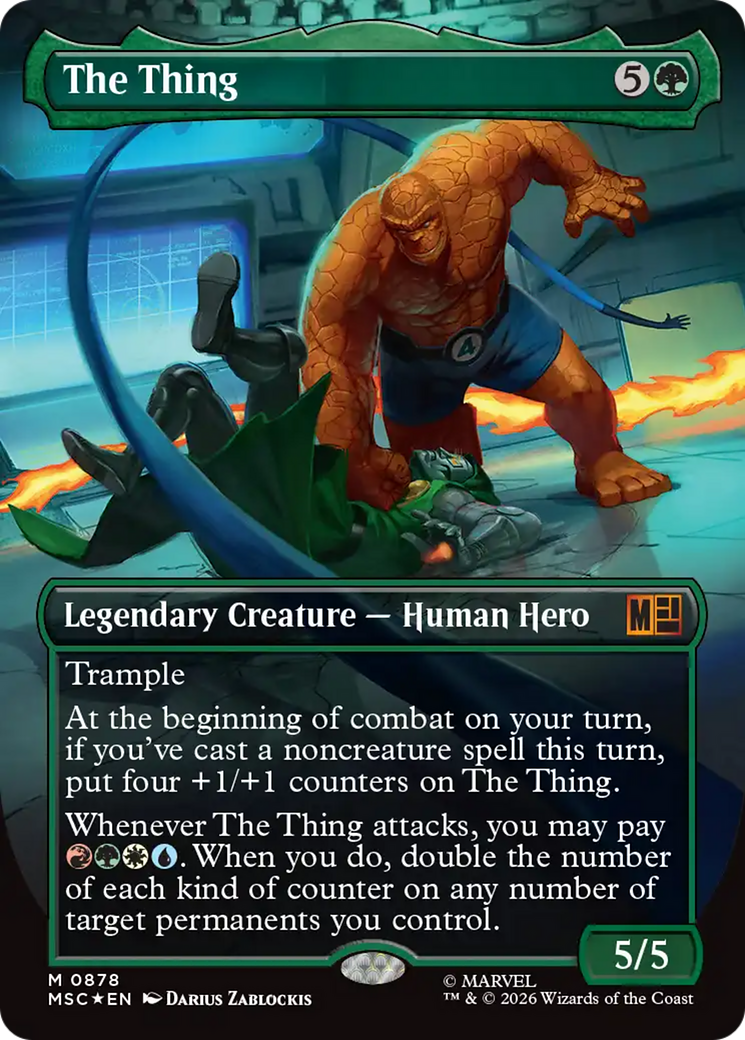 The Thing (Borderless) (Surge Foil) [Marvel Super Heroes Commander] | Impulse Games and Hobbies