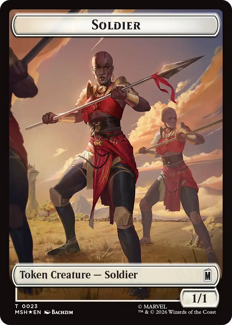 Copy // Soldier Double-Sided Token (Surge Foil) [Marvel Super Heroes Commander Tokens] | Impulse Games and Hobbies