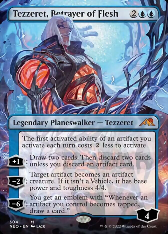 Tezzeret, Betrayer of Flesh (Borderless) [Kamigawa: Neon Dynasty] | Impulse Games and Hobbies