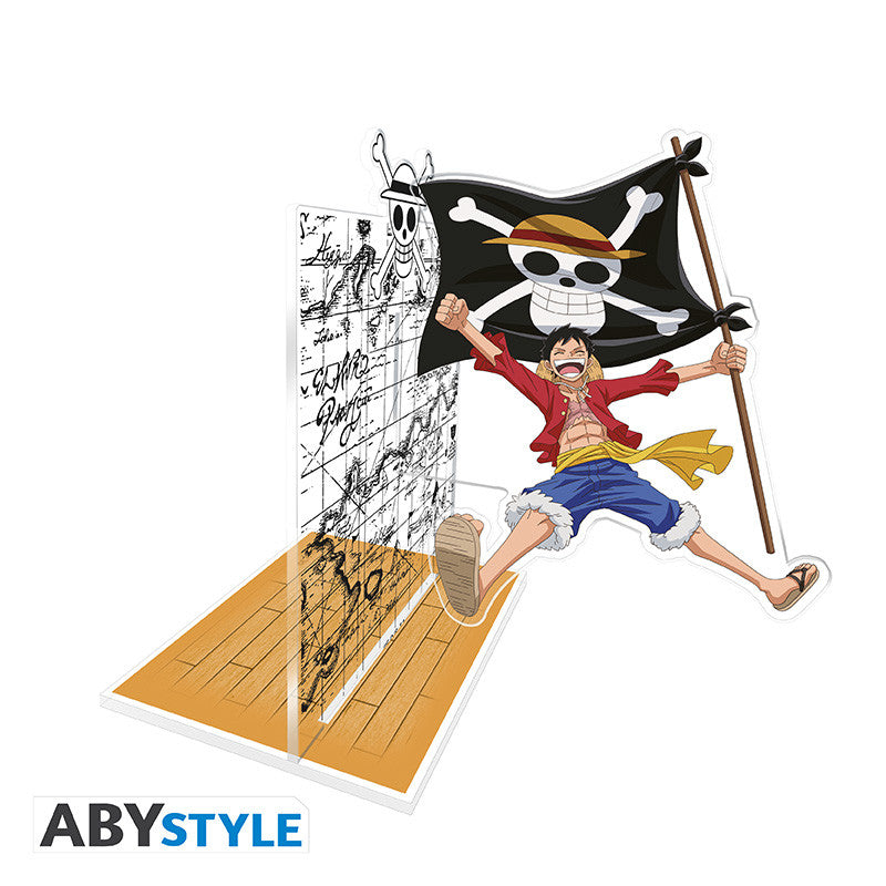 ONE PIECE LUFFY & FLAG ACRYL BOOKEND | Impulse Games and Hobbies