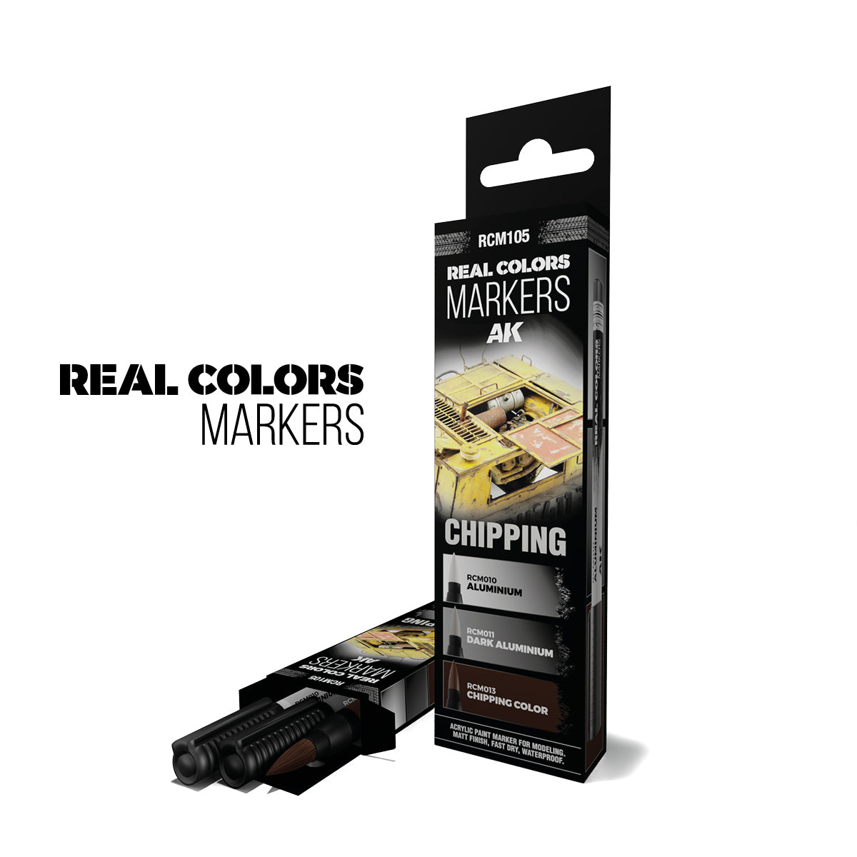 AK Interactive Real Colors Markers Chipping - Set 3 Real Colors Markers | Impulse Games and Hobbies