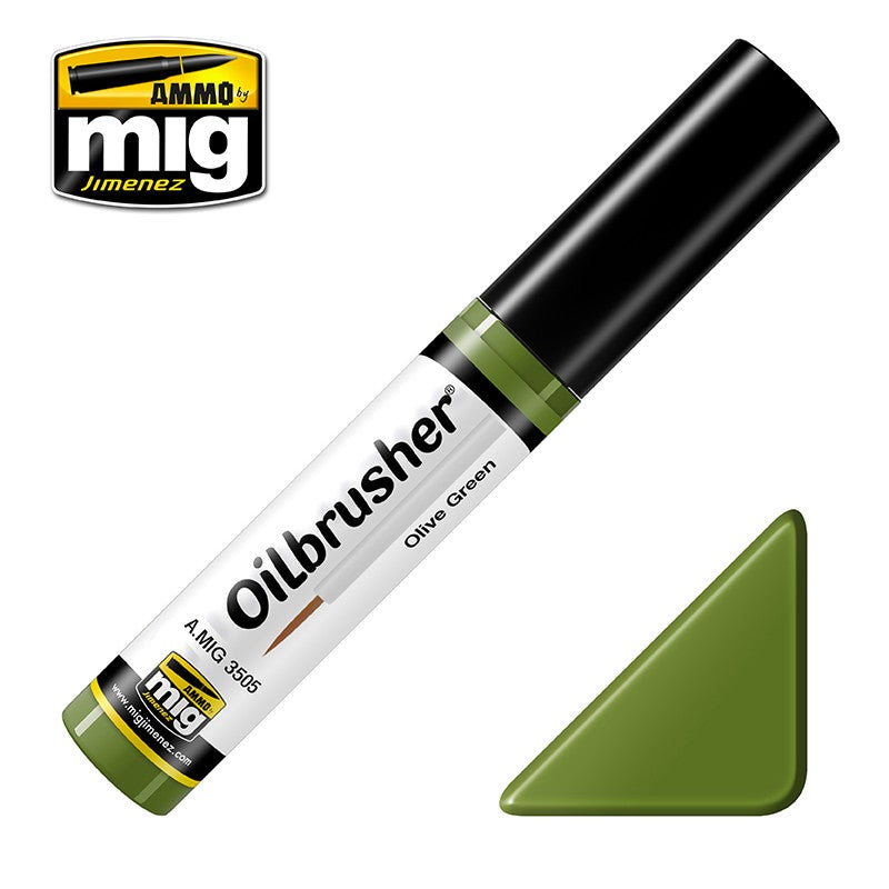 Ammo Mig Oilbrusher - Olive Green | Impulse Games and Hobbies