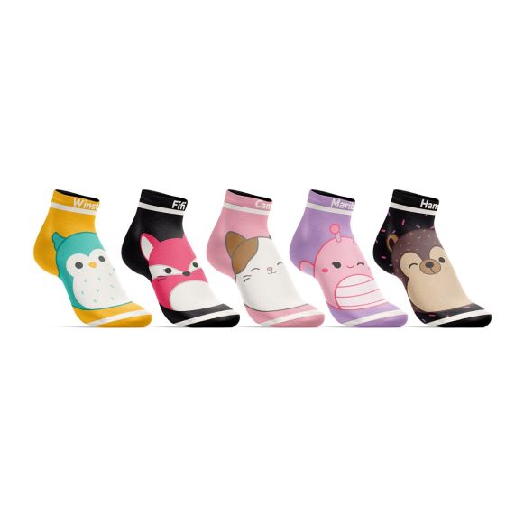 SQUISH MALLOWS - 5 Pack Assorted Character Ankle Sock Set | Impulse Games and Hobbies