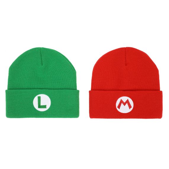 Super Mario Bros. Mario Luigi 2 Pack Beanie Set | Impulse Games and Hobbies