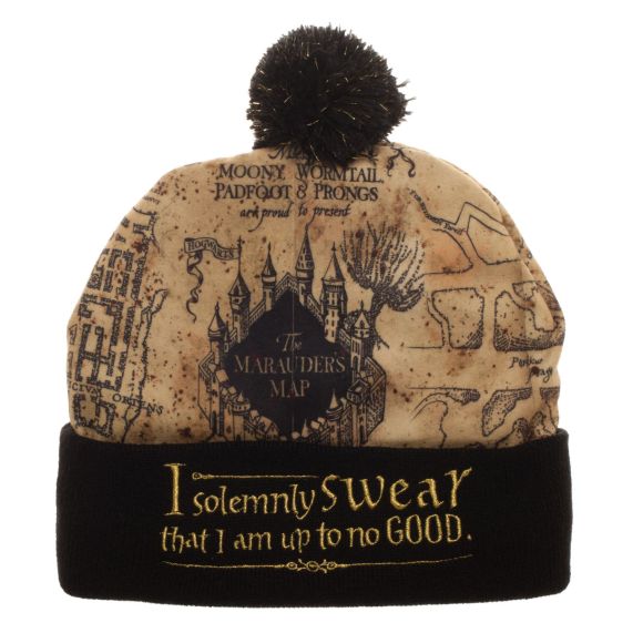 Harry Potter Maurader's Map Pom Beanie | Impulse Games and Hobbies