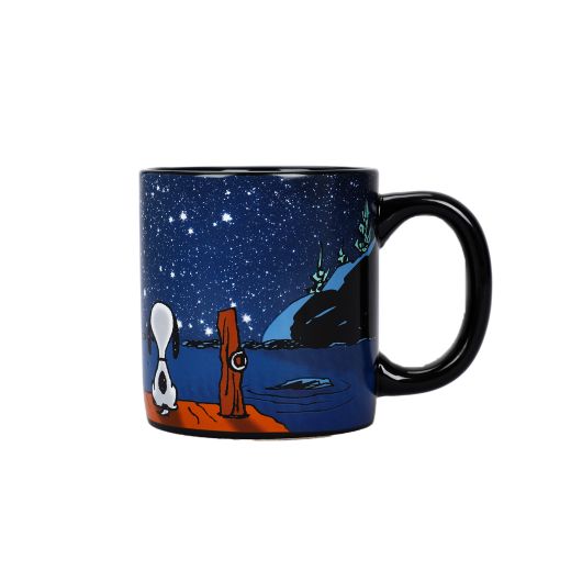 PEANUTS - Spaced Out 16 Ounces Black Ceramic Mug | Impulse Games and Hobbies
