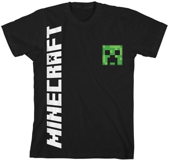 MINECRAFT - Boys Creeper Black Tee | Impulse Games and Hobbies