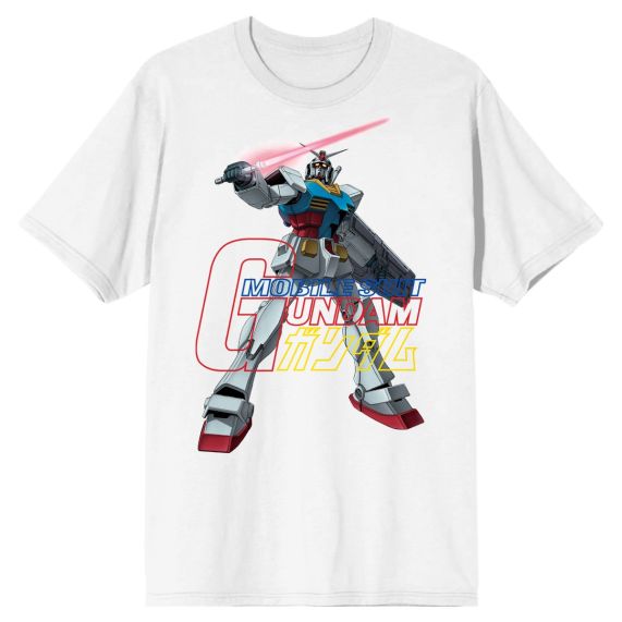 GUNDAM - Mobile Suit Gundam Logo Mens White Tee | Impulse Games and Hobbies